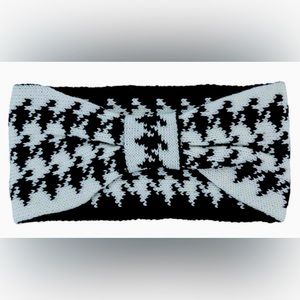HOUNDSTOOTHS KNITTED EAR WARMER HEADBAND